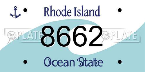 8662 Rhode Island License Plate