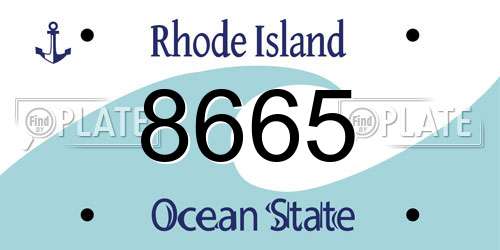 8665 Rhode Island License Plate