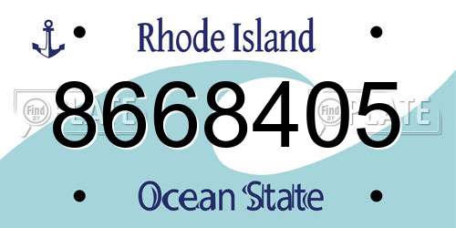 8668405 Rhode Island License Plate