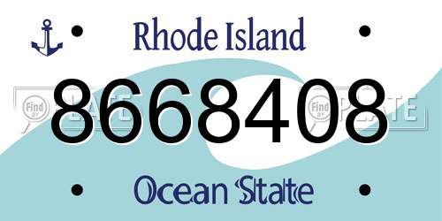 8668408 Rhode Island License Plate