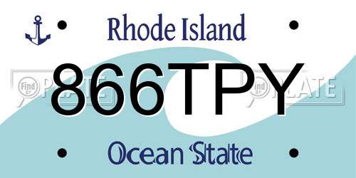 866TPY Rhode Island License Plate