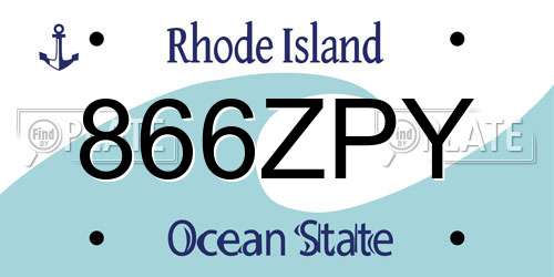 866ZPY Rhode Island License Plate