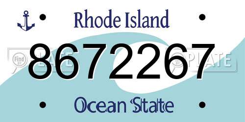 8672267 Rhode Island License Plate