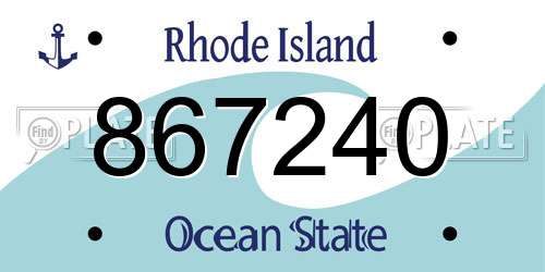 867240 Rhode Island License Plate