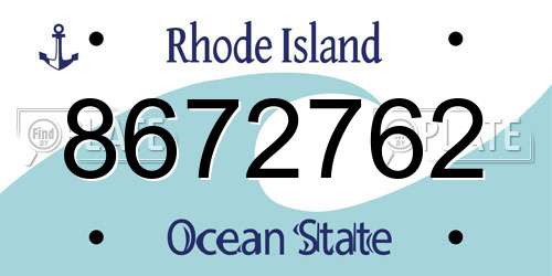 8672762 Rhode Island License Plate