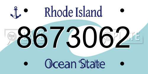 8673062 Rhode Island License Plate