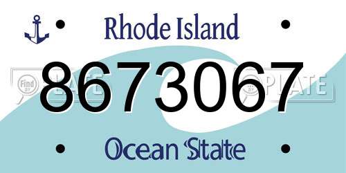 8673067 Rhode Island License Plate