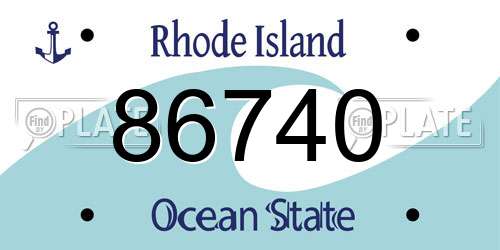 86740 Rhode Island License Plate