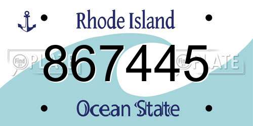 867445 Rhode Island License Plate