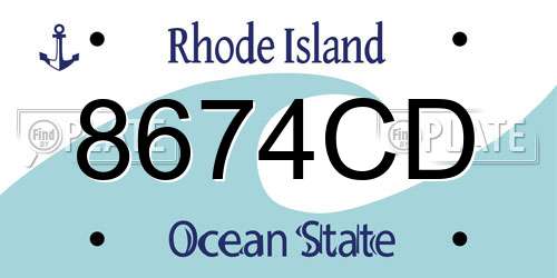 8674CD Rhode Island License Plate