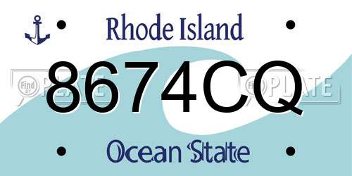 8674CQ Rhode Island License Plate