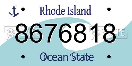 8676818 Rhode Island License Plate