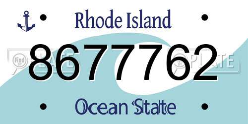 8677762 Rhode Island License Plate