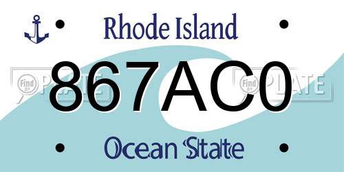 867AC0 Rhode Island License Plate