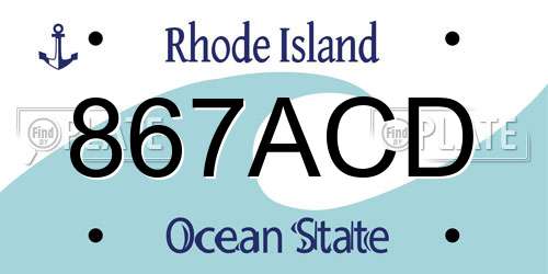 867ACD Rhode Island License Plate