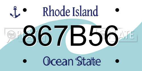 867B56 Rhode Island License Plate