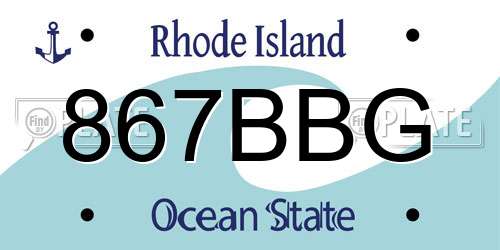 867BBG Rhode Island License Plate