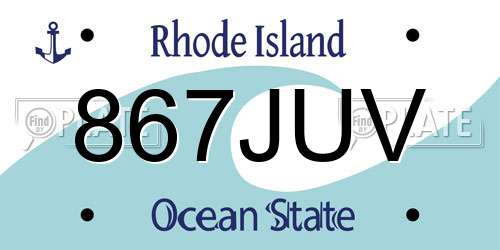 867JUV Rhode Island License Plate