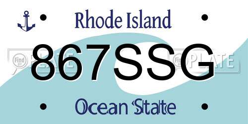 867SSG Rhode Island License Plate