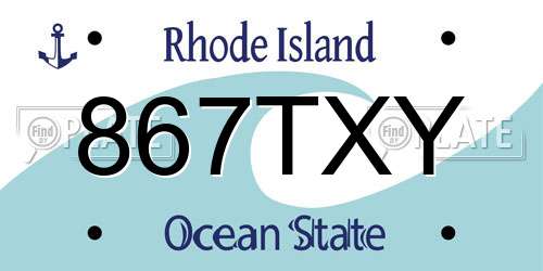 867TXY Rhode Island License Plate