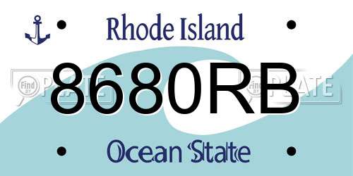 8680RB Rhode Island License Plate