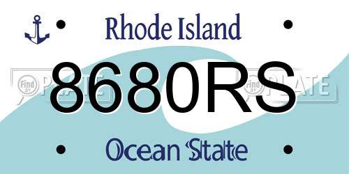 8680RS Rhode Island License Plate