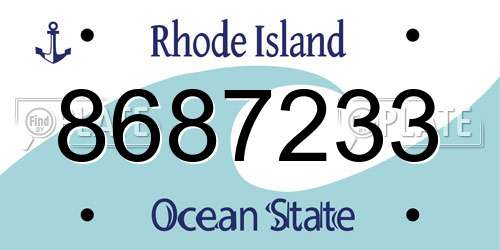 8687233 Rhode Island License Plate