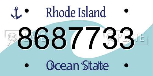 8687733 Rhode Island License Plate