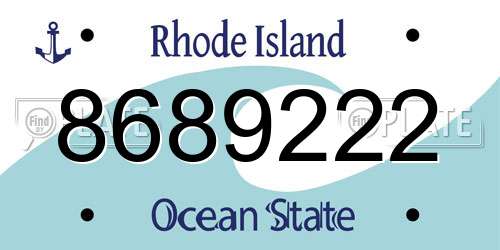 8689222 Rhode Island License Plate
