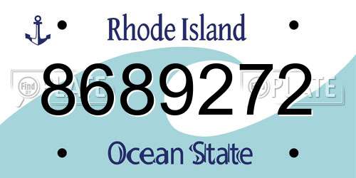 8689272 Rhode Island License Plate