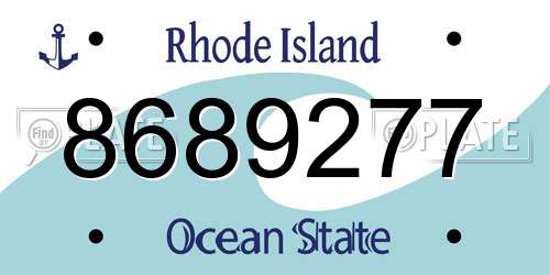 8689277 Rhode Island License Plate