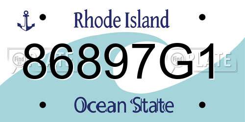 86897G1 Rhode Island License Plate