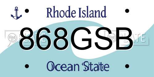 868GSB Rhode Island License Plate