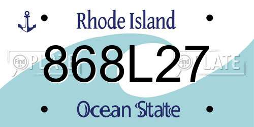 868L27 Rhode Island License Plate