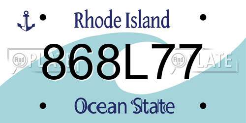 868L77 Rhode Island License Plate