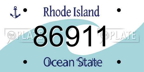 86911 Rhode Island License Plate