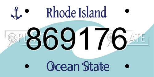 869176 Rhode Island License Plate