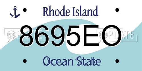 8695EO Rhode Island License Plate