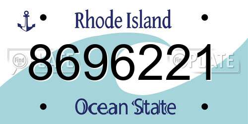 8696221 Rhode Island License Plate
