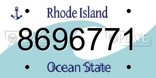 8696771 Rhode Island License Plate