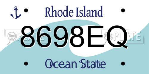 8698EQ Rhode Island License Plate