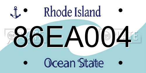 86EA004 Rhode Island License Plate
