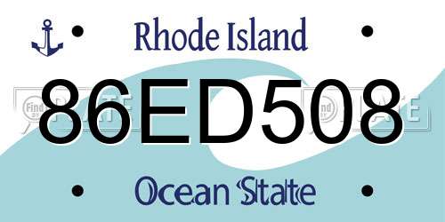 86ED508 Rhode Island License Plate
