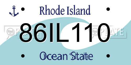 86IL110 Rhode Island License Plate