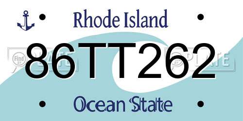 86TT262 Rhode Island License Plate