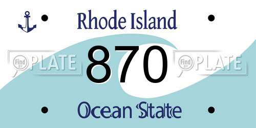 870 Rhode Island License Plate