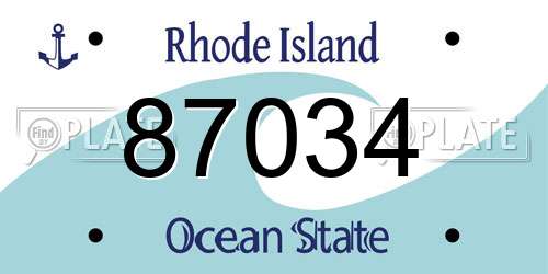 87034 Rhode Island License Plate