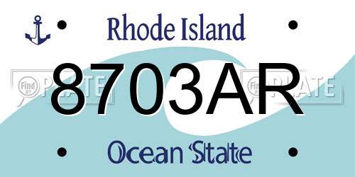 8703AR Rhode Island License Plate