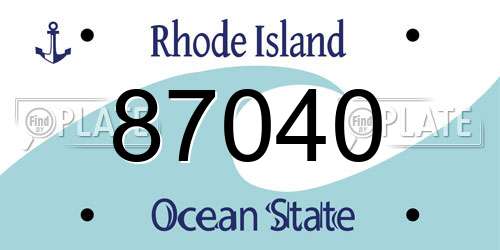 87040 Rhode Island License Plate