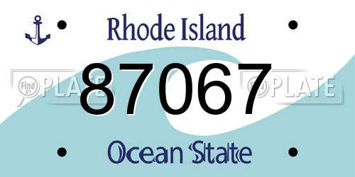 87067 Rhode Island License Plate
